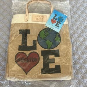 Brighton Love the Earth Straw Bag NIB